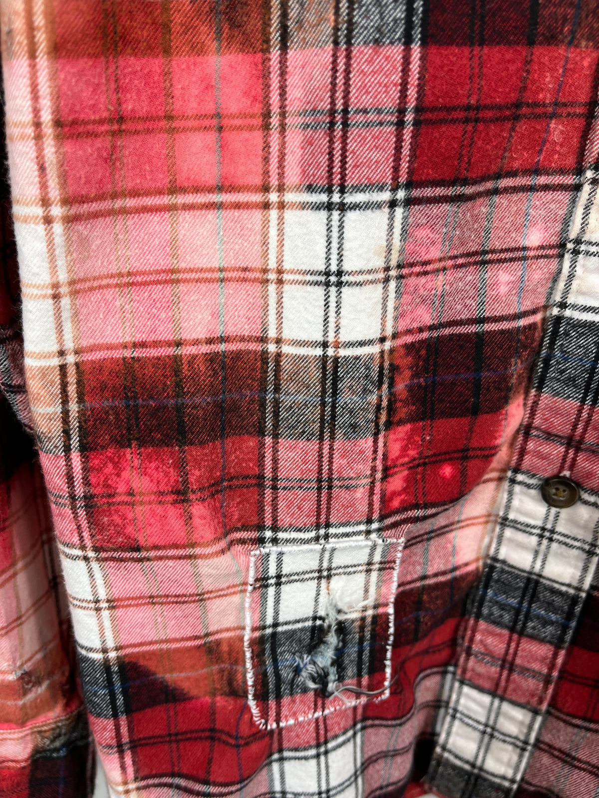 Vintage Red, Pink, White and Black Flannel Size XL