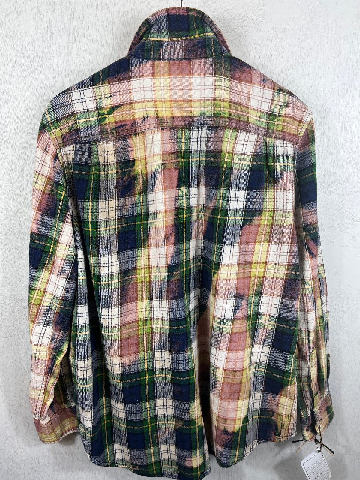 Vintage Green, Lavender, Yellow and White Flannel Size Large