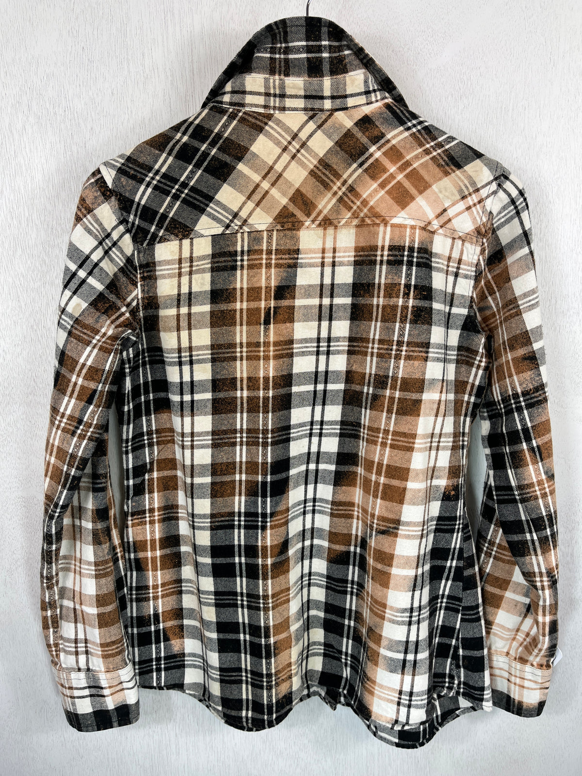 Vintage Western Style Black, White and Rust Flannel Size Small