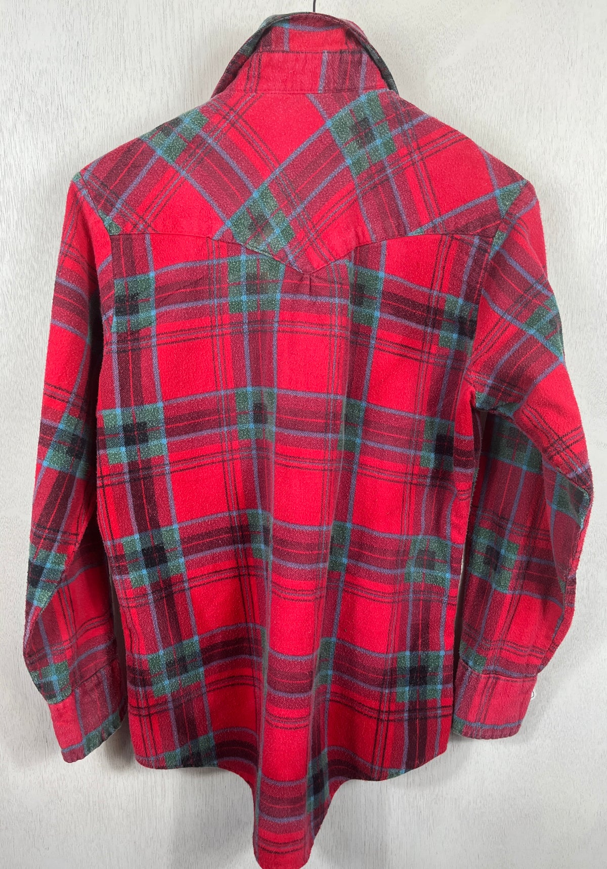 Vintage Western Style Red, Green and Blue Flannel Size Small