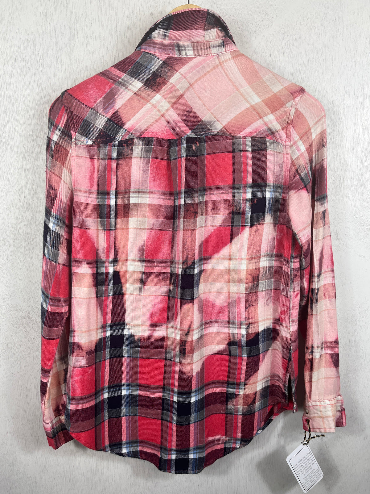 Vintage Pink, Black and White Flannel Size XS