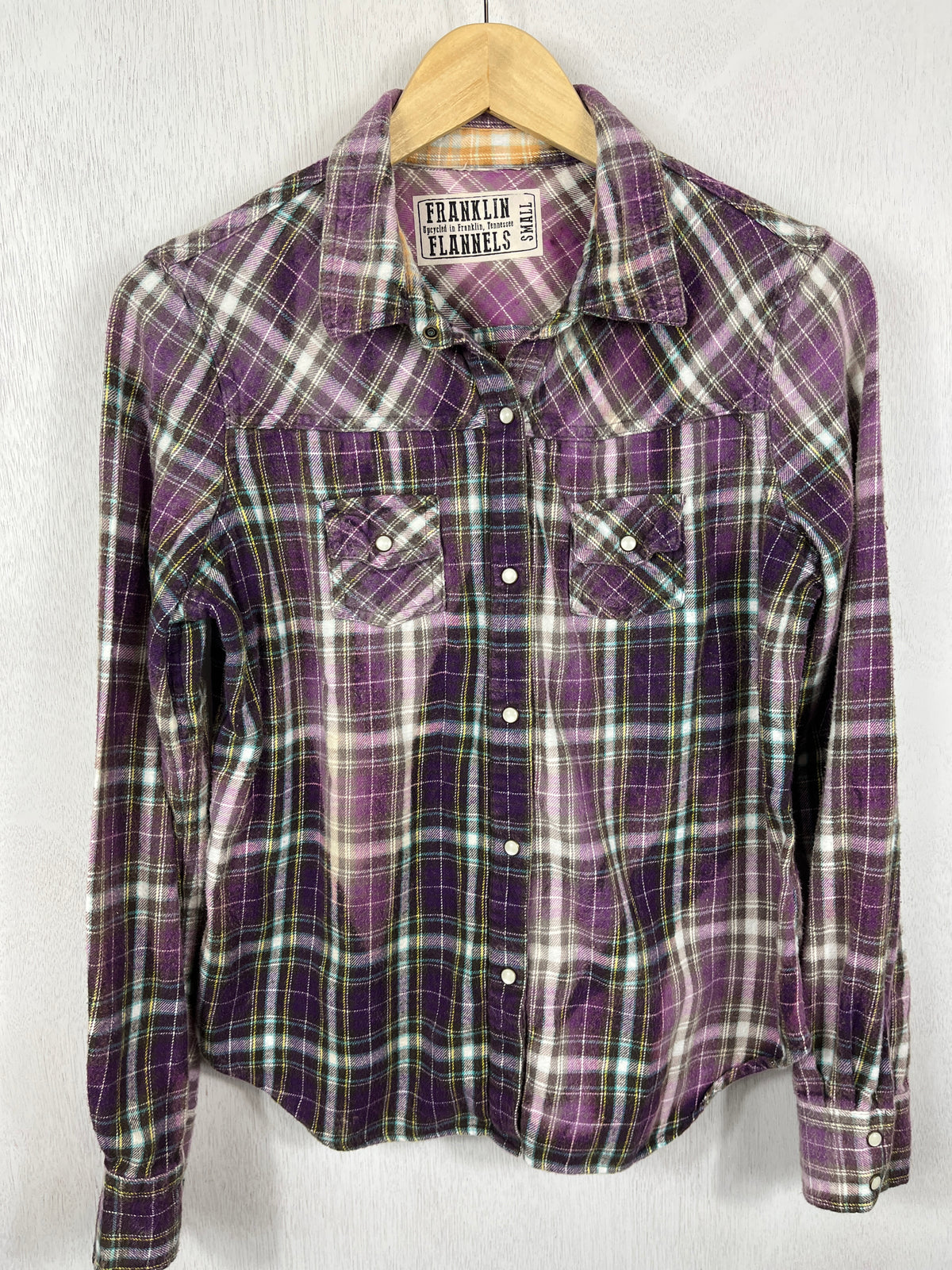 Vintage Western Style Purple, Lavender and White Flannel Size XS