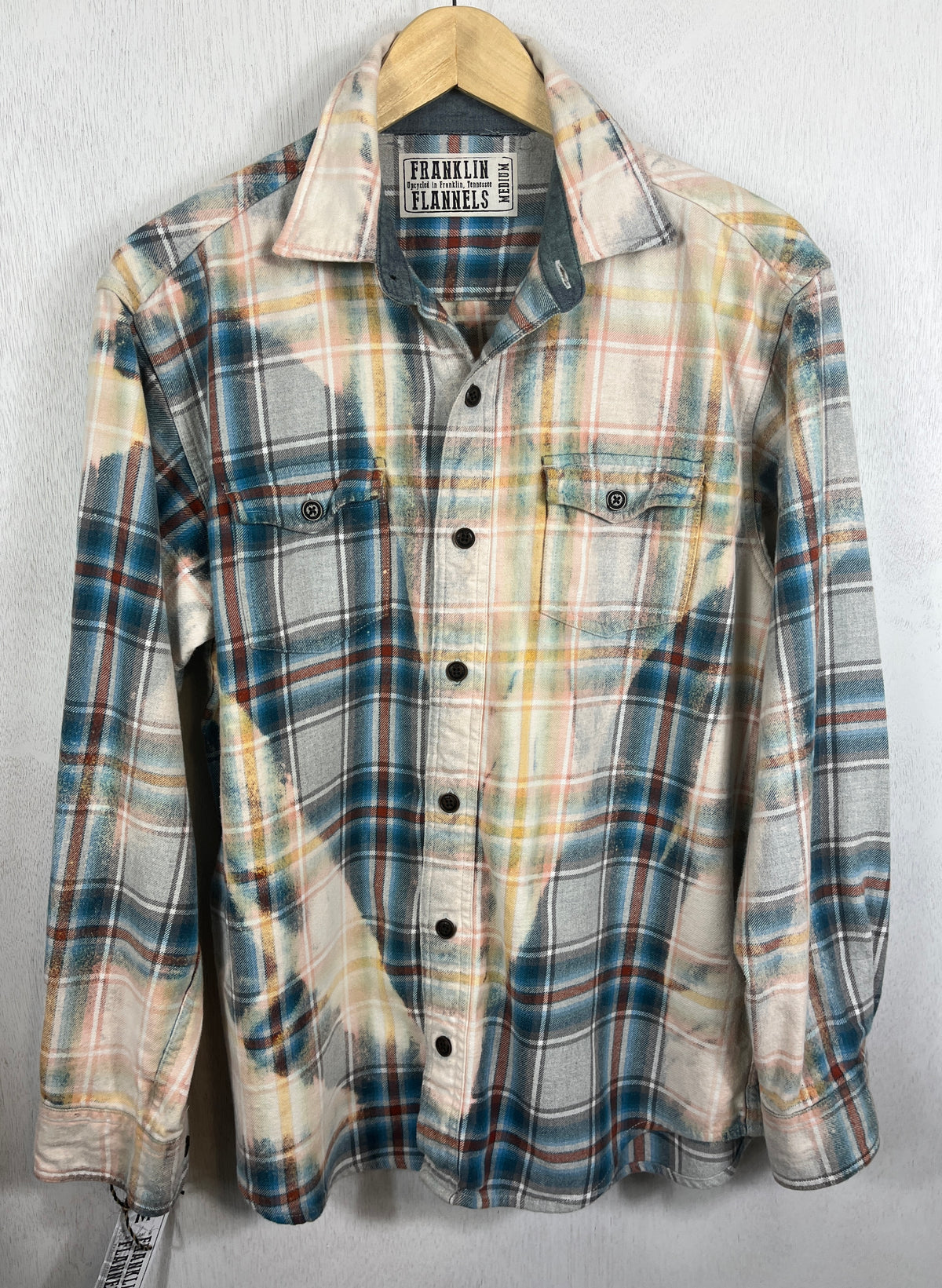 Vintage Turquoise, Cream, Grey and Brick Red, Size Medium