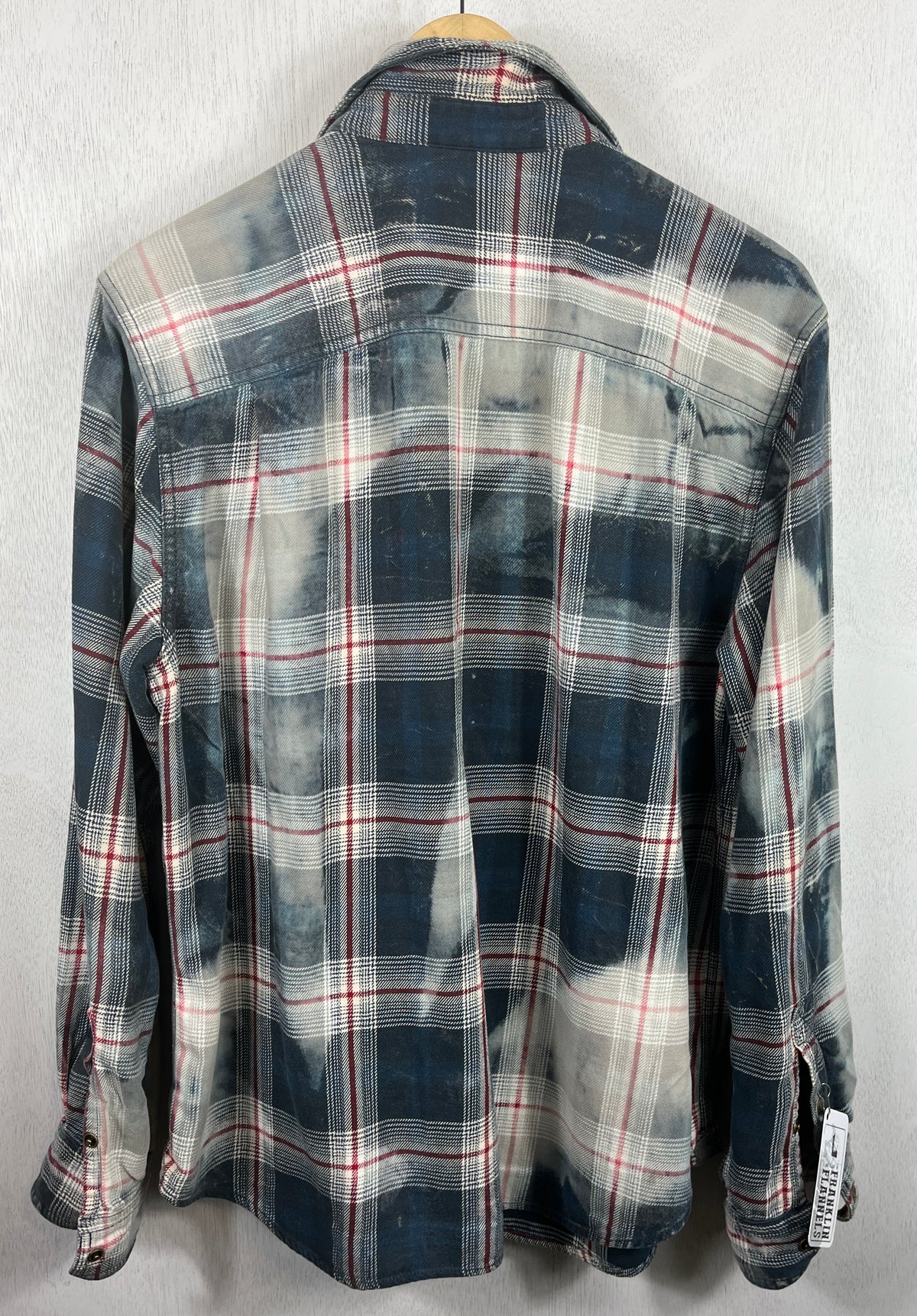 Vintage Navy, Red and White Flannel Size Large
