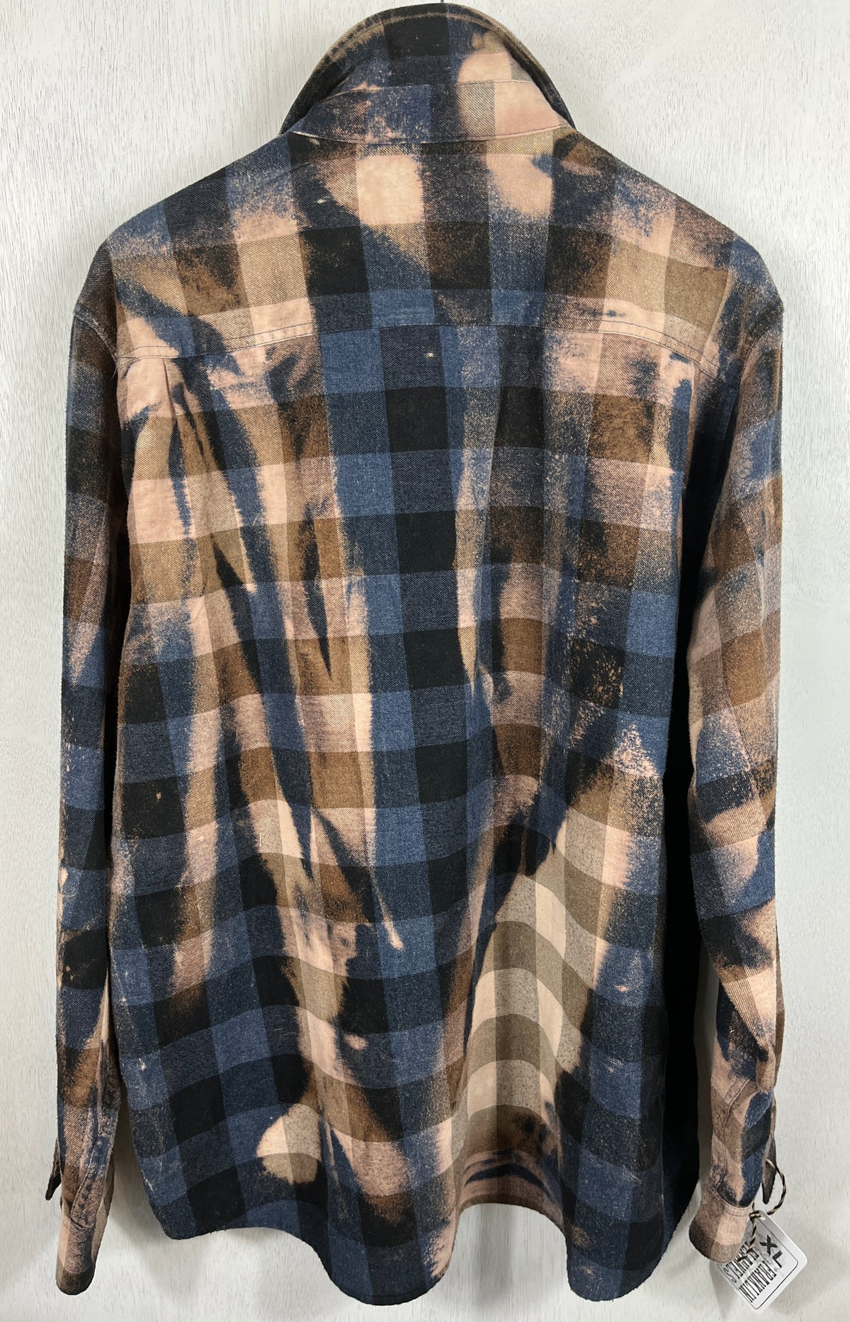 Vintage Navy, Black and Taupe Flannel Size XL