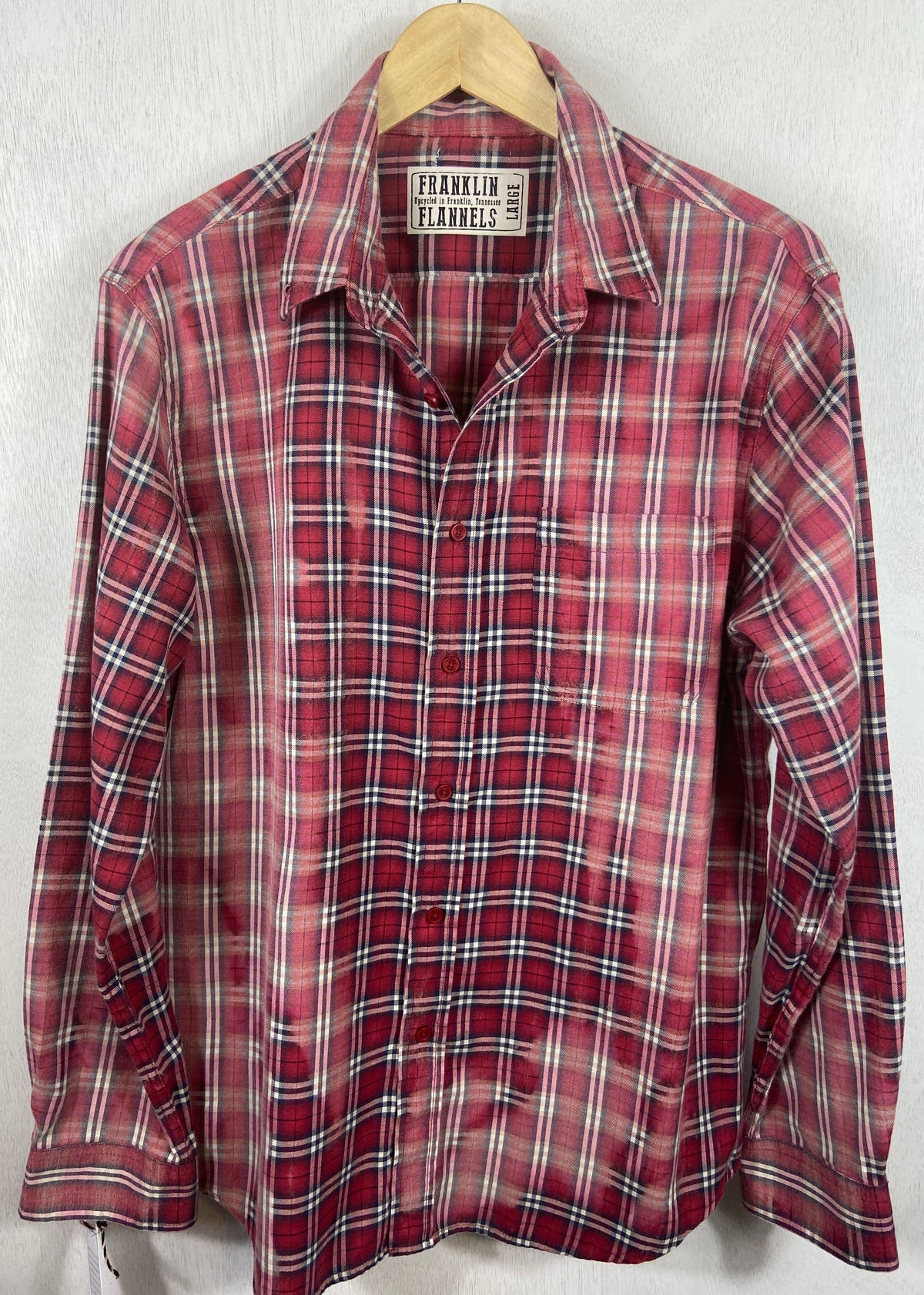 Vintage Red, Black and White Lightweight Cotton Size Large