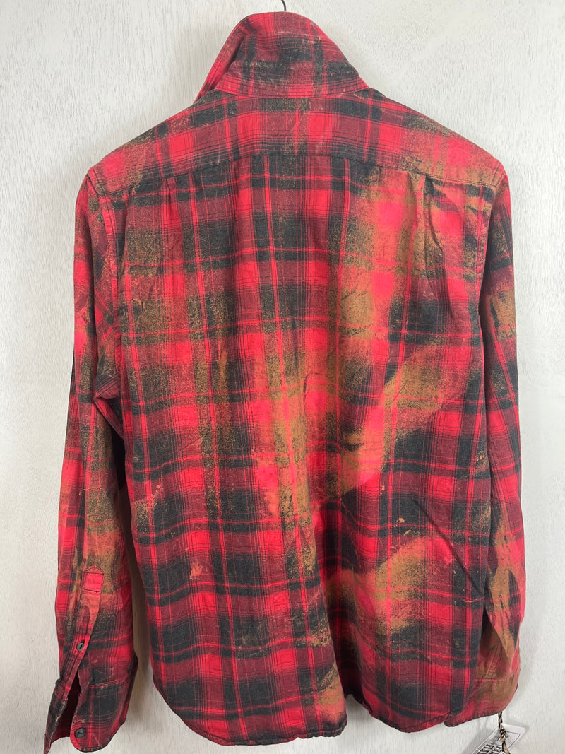 Vintage Red, Rust and Black Flannel Size Medium