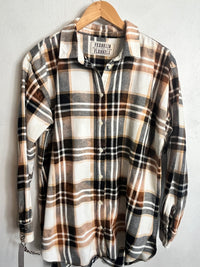 Vintage Black, White and Brown Flannel Size XL