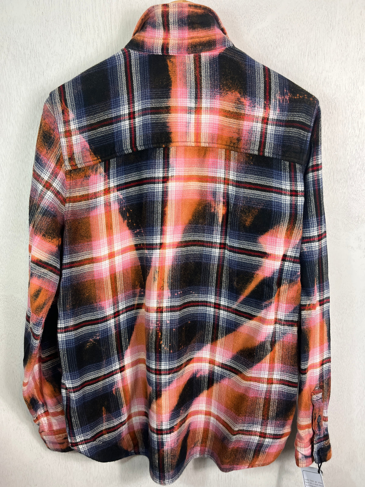 Vintage Navy Blue, Pink, Rust, Black and Red Flannel Size Medium