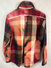 Vintage Crimson, Pink, Black and Brown Flannel Size Large