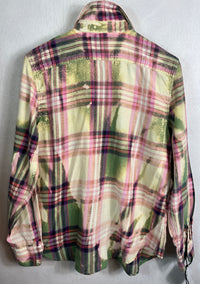 Vintage Green, Yellow, Pink and White Lightweight Cotton Size Small