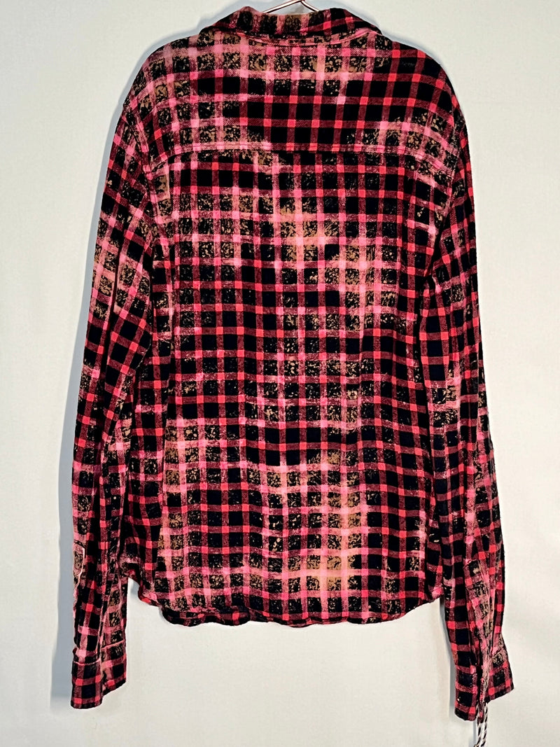 Vintage Black, Red and Pink Flannel Size XL