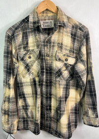 Vintage Black, Grey, Brown and Pale Yellow Flannel Jacket