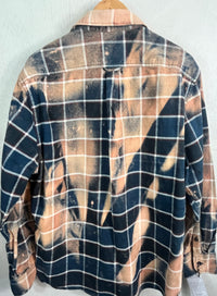 Vintage Navy, Gold, Red and White Flannel Jacket Size Large