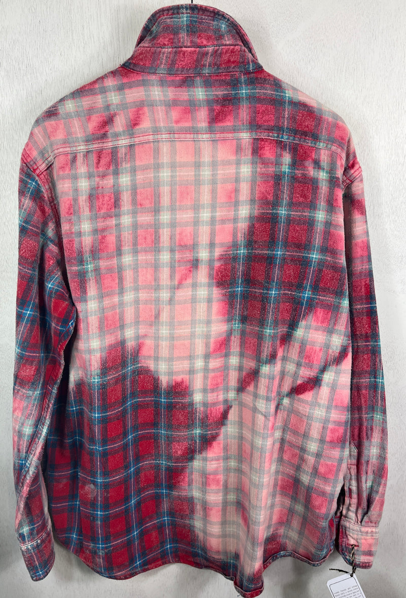 Vintage Red, Blue, Pink and White Flannel Size XL
