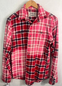 Vintage Red, Pink, White and Black Flannel Size Small
