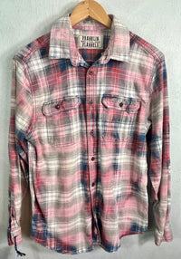 Vintage Faded Red, White and Blue Flannel Size Medium