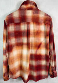 Vintage Red, Gold and Cream Flannel Size Large