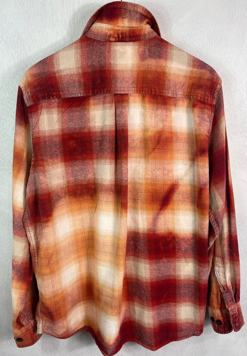 Vintage Red, Gold and Cream Flannel Size Large