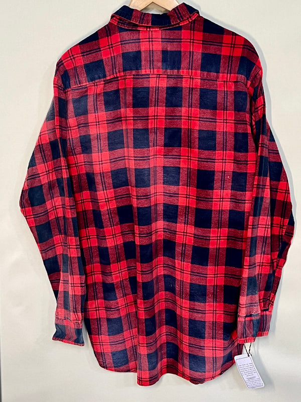 Vintage Red and Navy Blue Flannel Size XXL