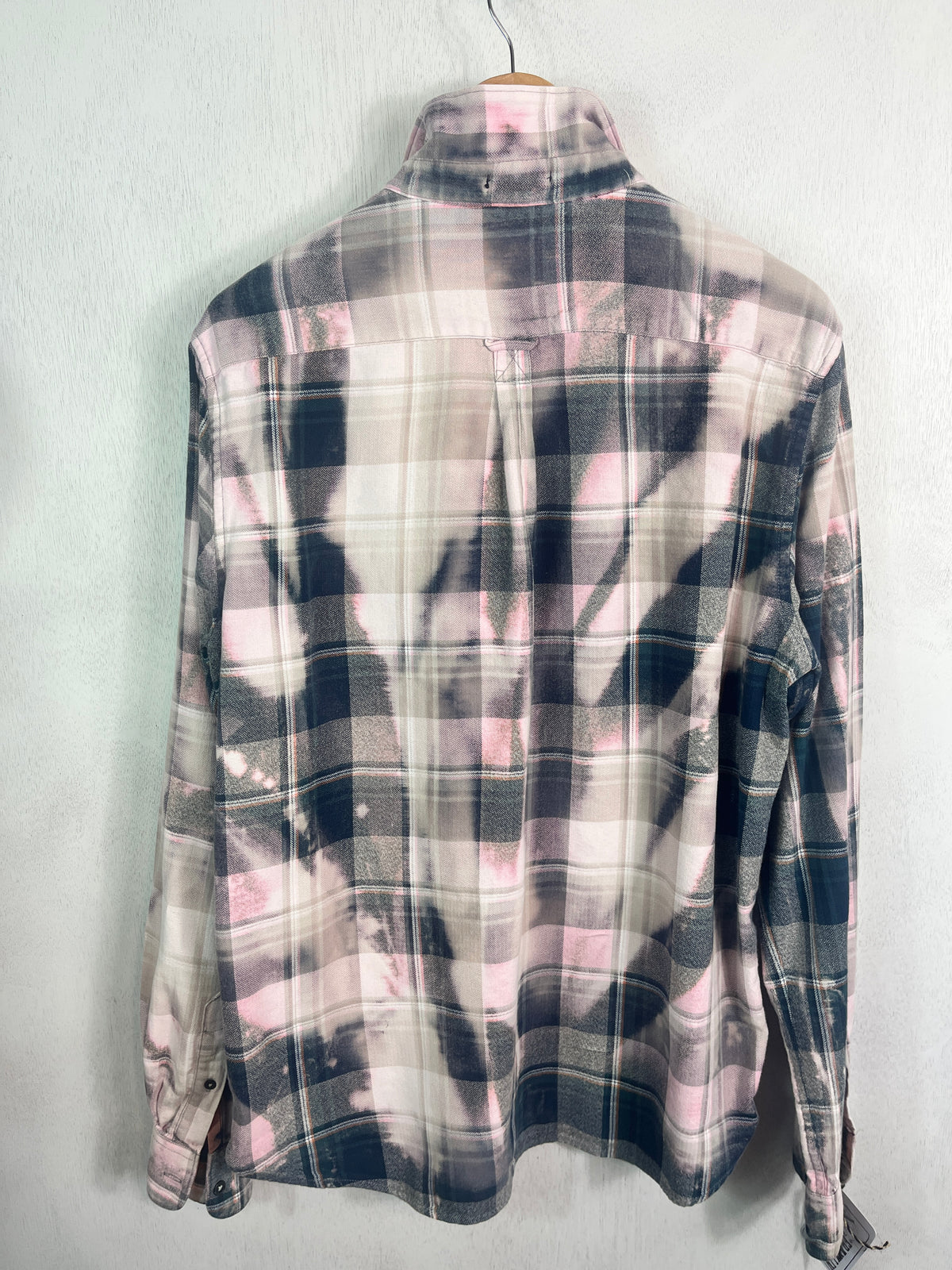 Vintage Navy, Taupe, Pink, Cream & Dove Grey Flannel Size Large