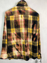 Vintage Yellow, Pink and Black Flannel Size Small