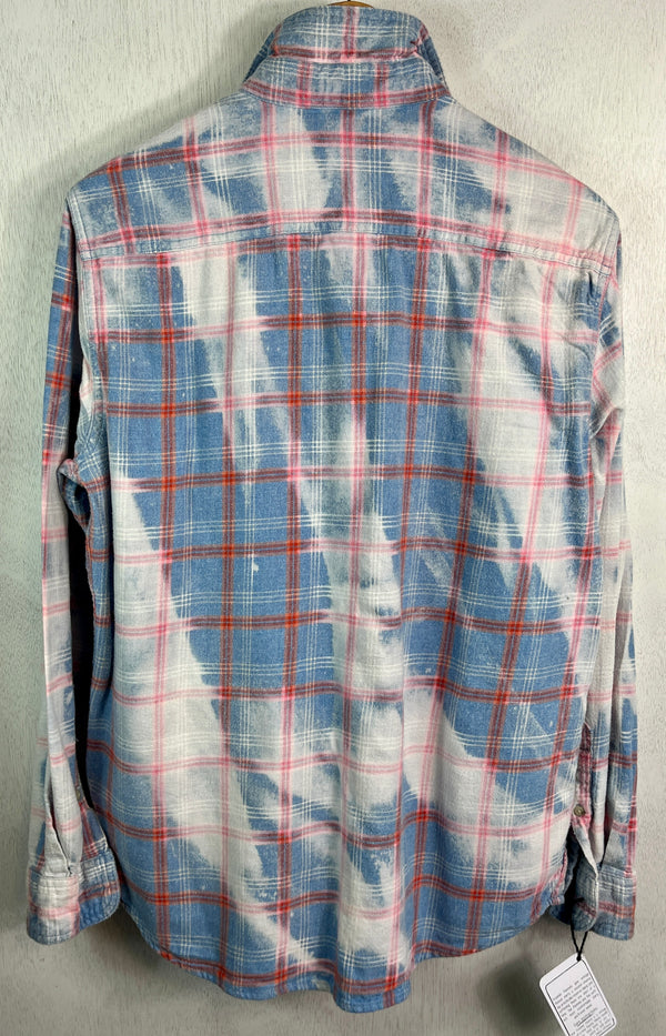 Vintage French Blue, White and Red Flannel Size Medium