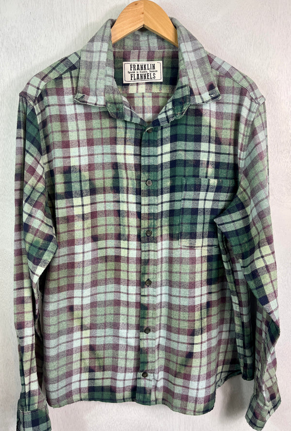 Vintage Green and Lilac Flannel Size Medium