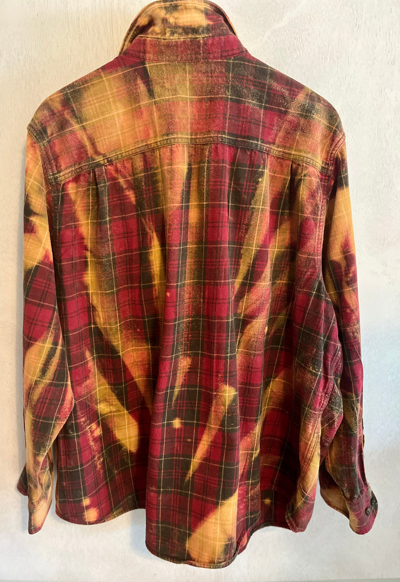 Vintage Red, Black and Gold Flannel Size XL