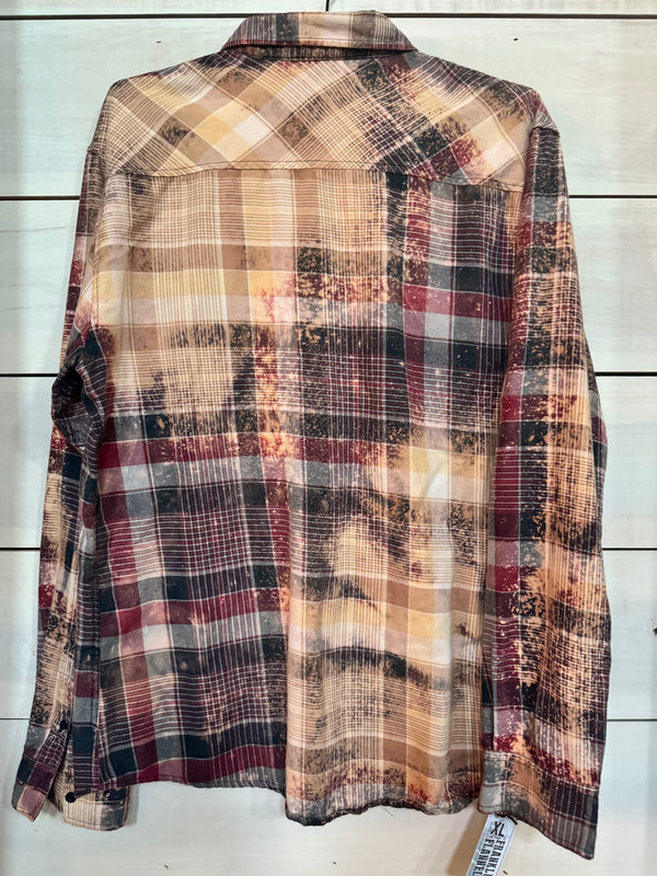 Black, Gray, Red, and Beige lightweight Flannel Size XL