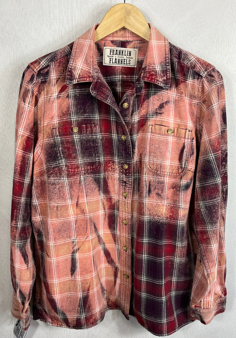 Vintage Red, Grey and Pink Flannel Size Small