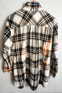 Vintage Black, White and Brown Flannel Size XL