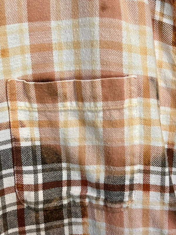 Vintage Olive, Rust and Peach Flannel Size XXL