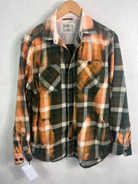Vintage Dark Green, Gold, White and Black Flannel Size Medium