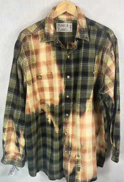 Vintage Sage Green, Gold and Maize Flannel Size XL