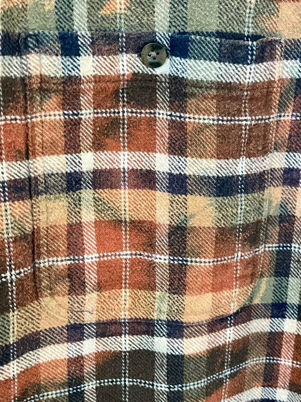 Vintage Brown, Rust, Olive and Peach Flannel Jacket Size XXXXL