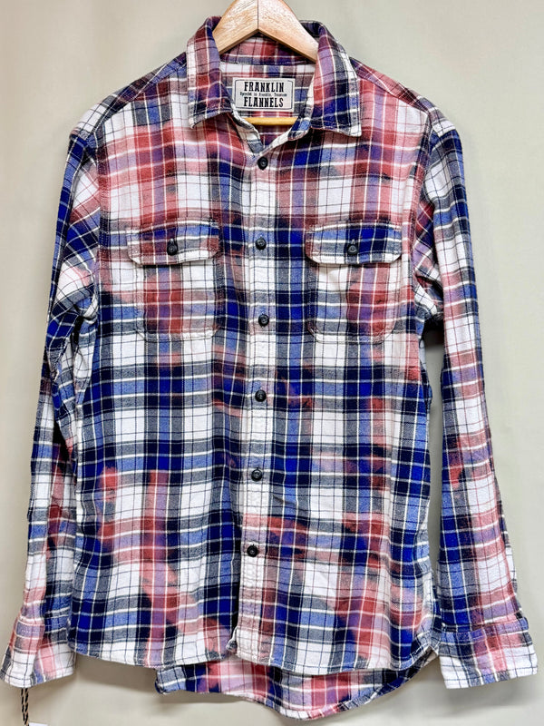 Vintage Blue, Pink, White and Black Flannel Size Large