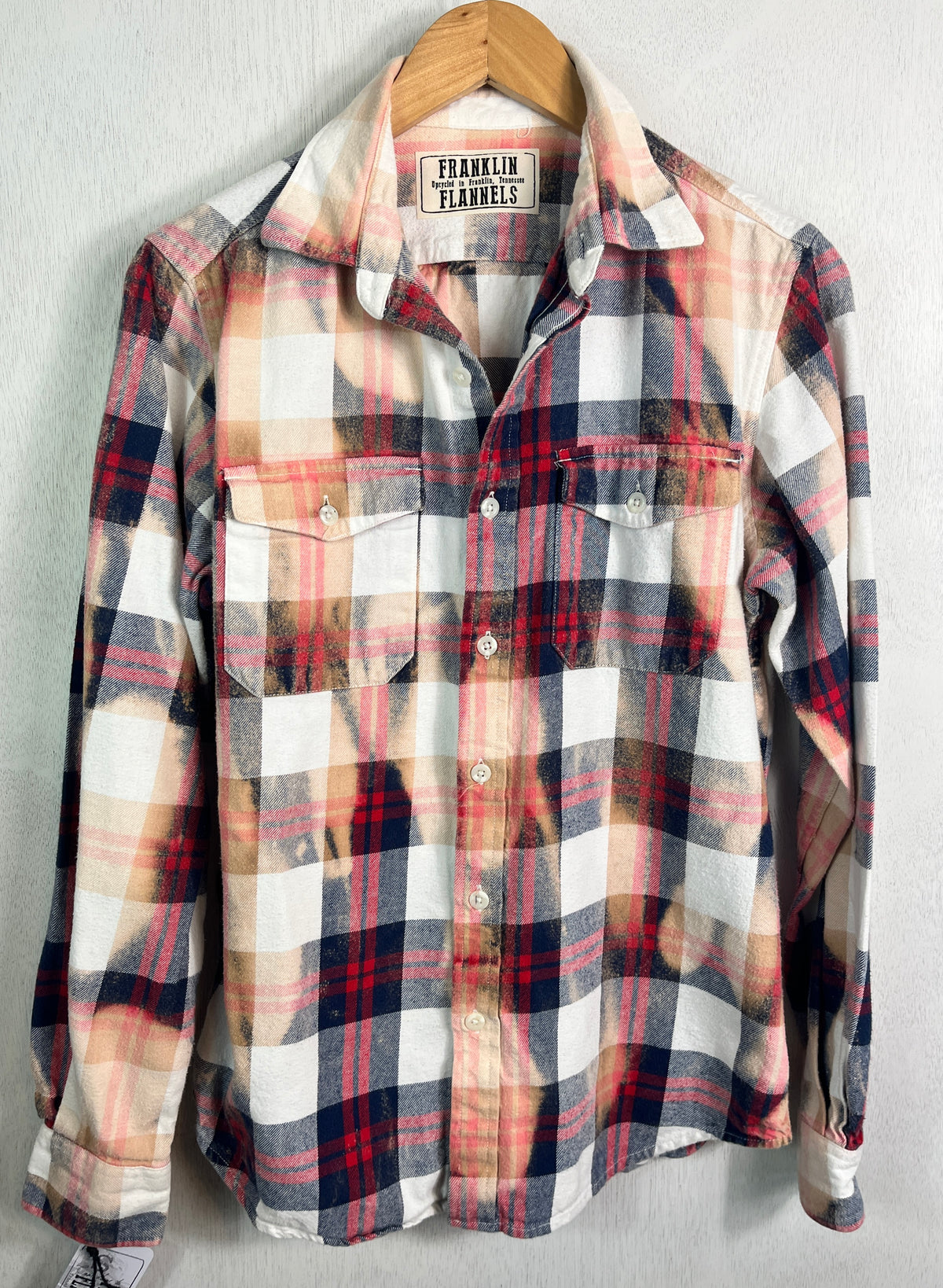 Vintage Red, White and Blue Flannel Size Small