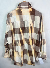 Vintage Brown, Yellow, Gold and White Flannel Size XL