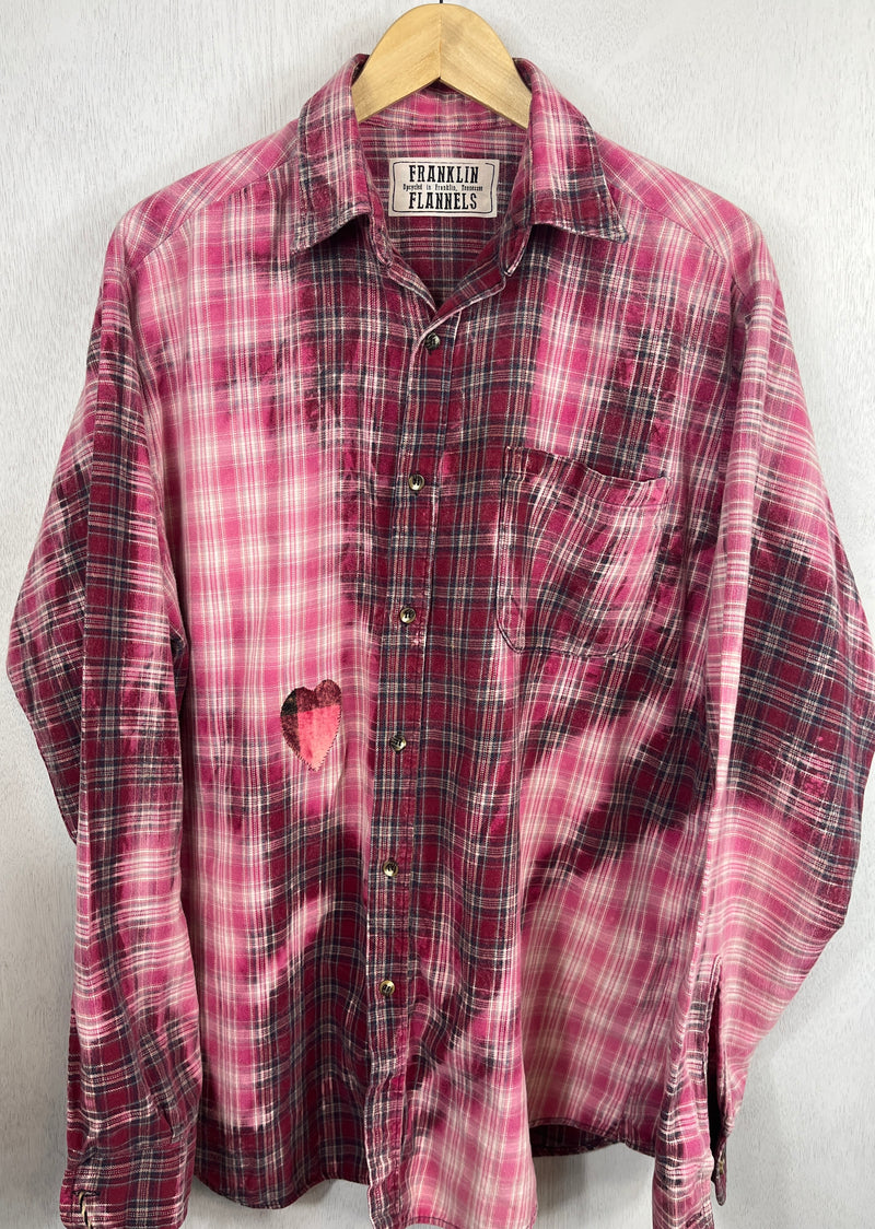 Vintage Red and Pink Flannel Size XL