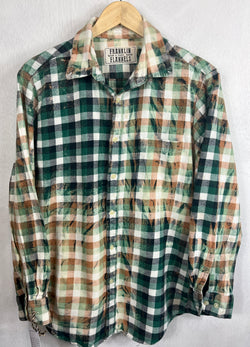 Vintage Green, Black, Rust and White Flannel Size Medium