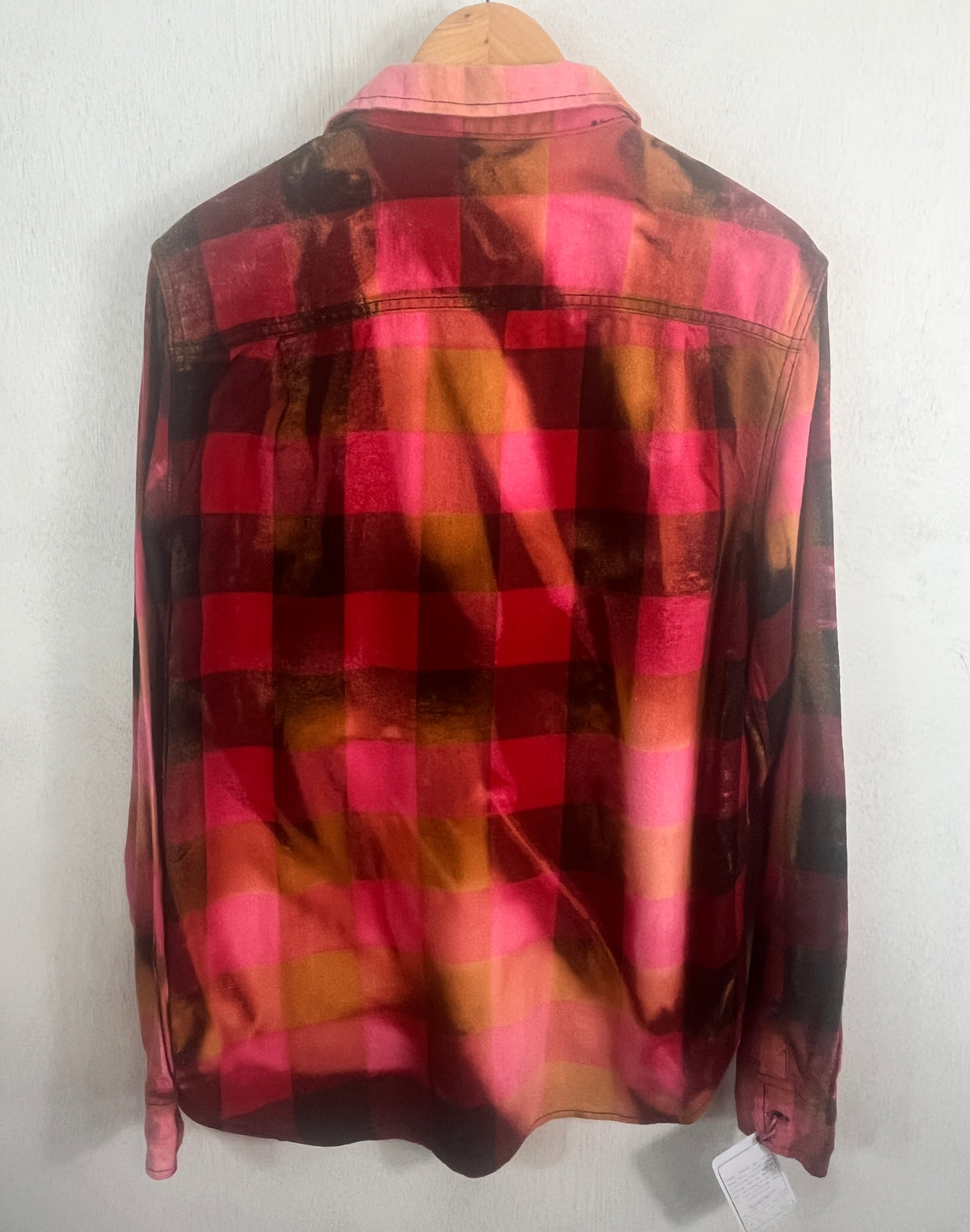 Vintage Red, Pink, Rust and Black Flannel Size Large