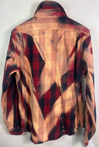 Vintage Navy Blue, Red, Gold and Dusty Rose Flannel Jacket Size Medium