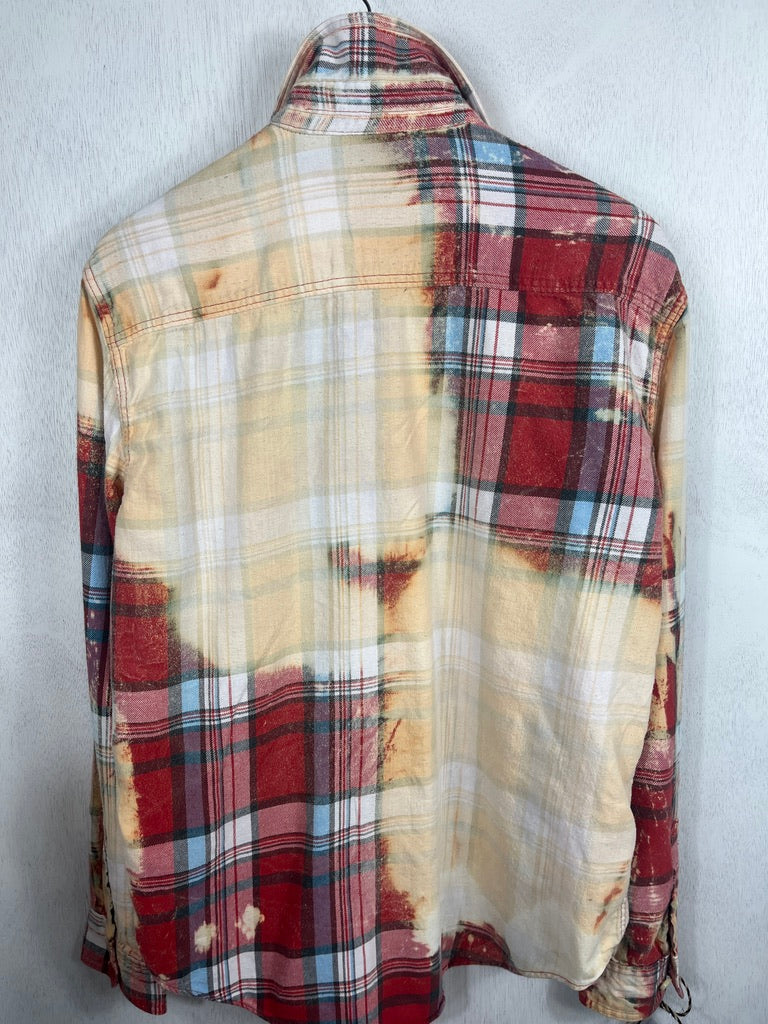 Vintage Red, Turquoise and Cream Flannel Size Large