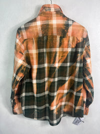 Vintage Dark Green, Gold, White and Black Flannel Size Medium
