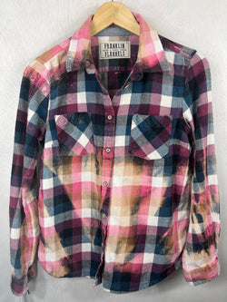 Vintage Purple, Pink, Teal and Rust Flannel Size XS