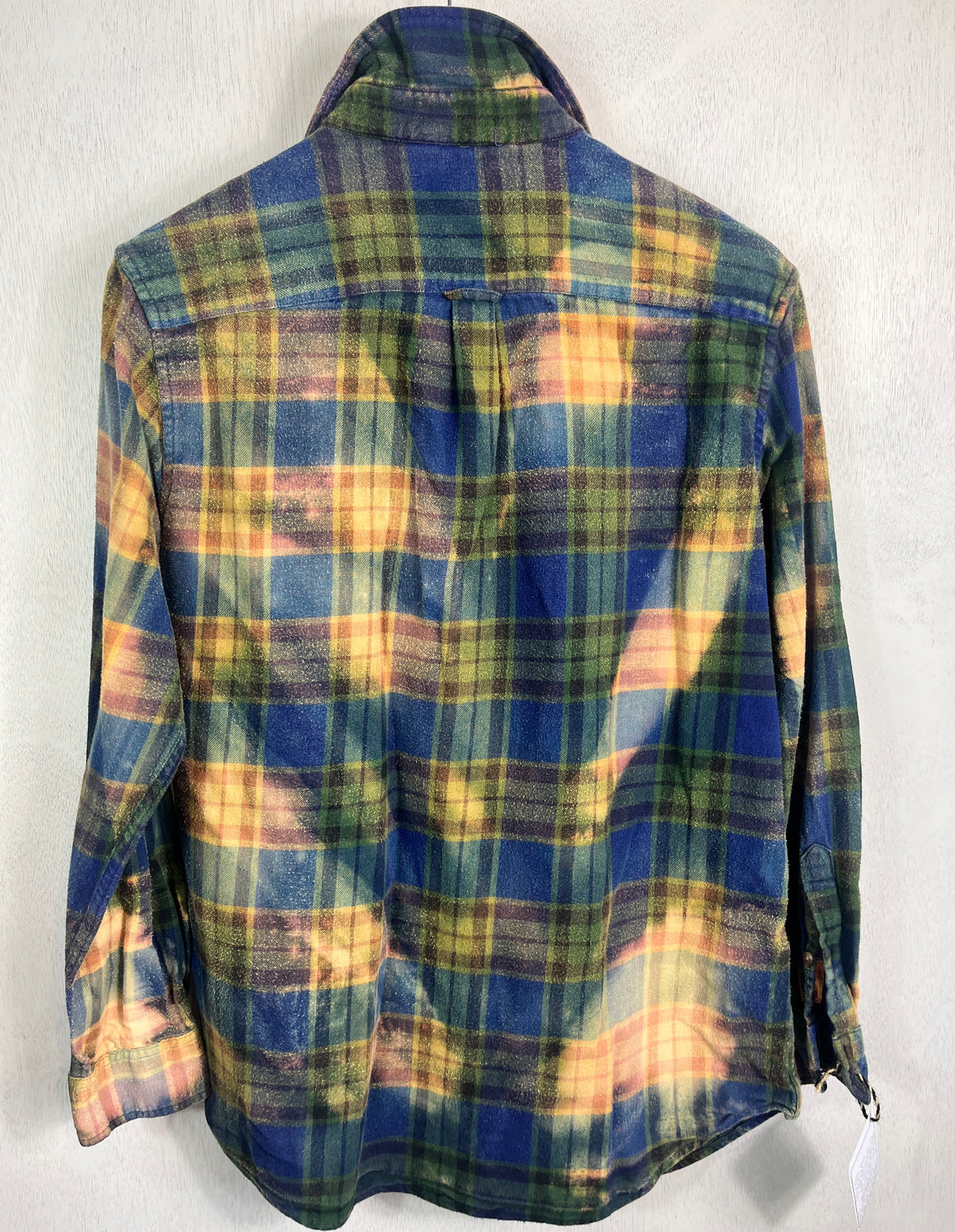 Vintage Blue, Green, Gold and Navy Flannel Size Small