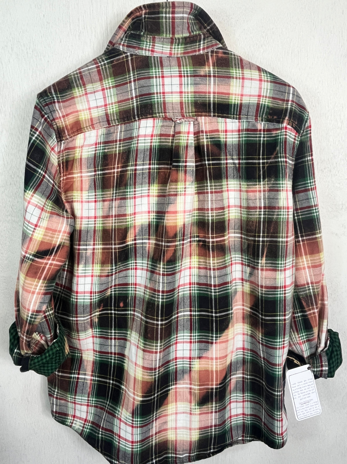 Vintage Green, Red, White, Black and Brown Flannel Size Medium