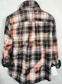 Vintage Green, Red, White, Black and Brown Flannel Size Medium