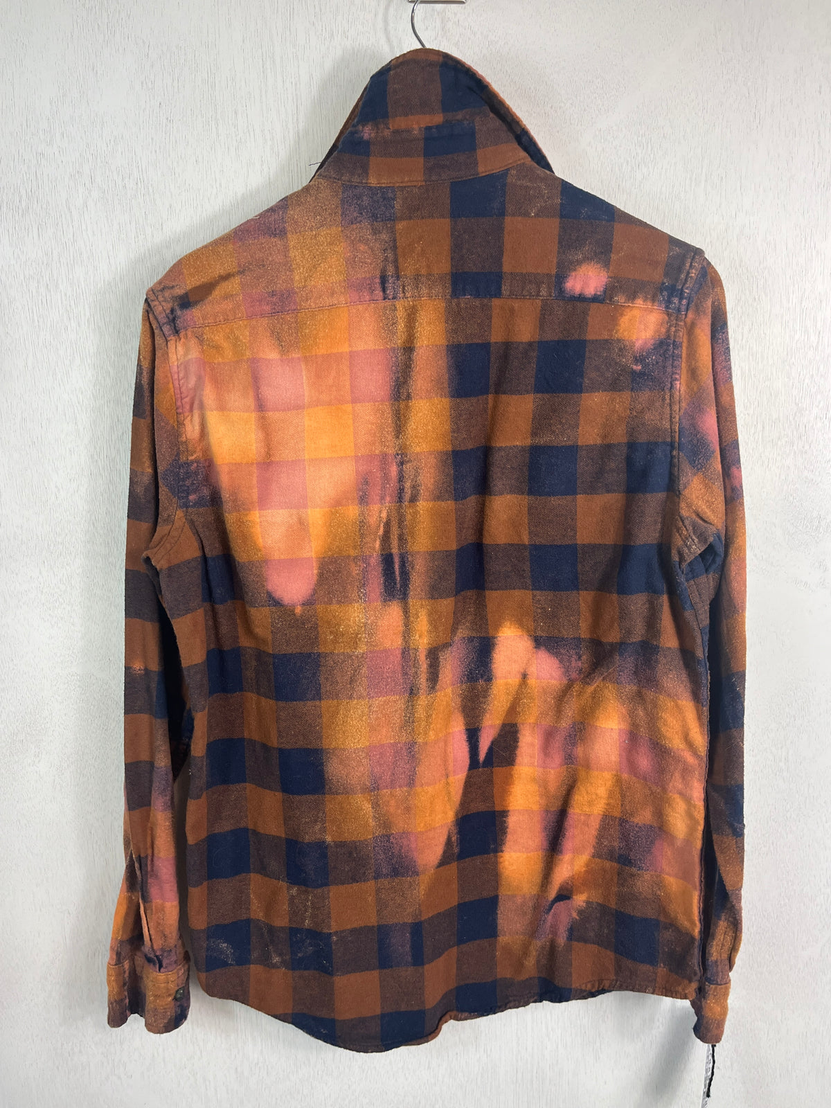 Vintage Navy, Pink and Gold Flannel Size Small